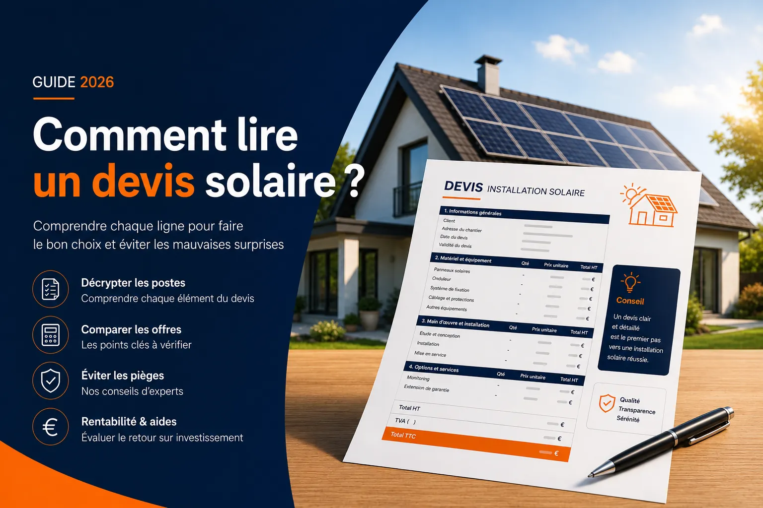 Comment lire (et comparer) un devis solaire : les 7 lignes à vérifier
