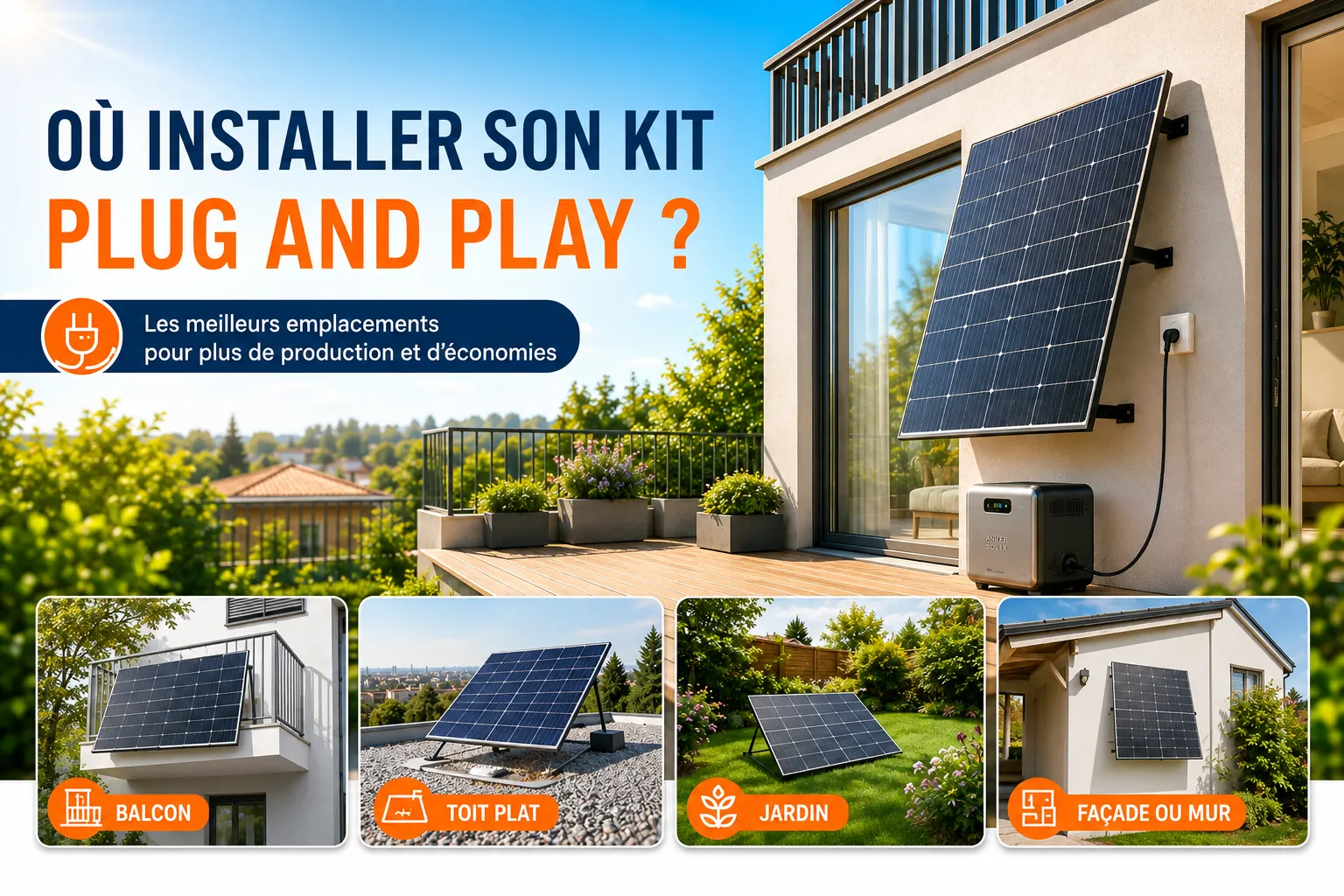Balcon, terrasse, jardin : où installer votre kit plug & play ?